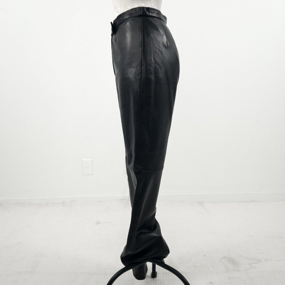 Vintage 4 Leather Highrise Straight Pants Black - Picture 8 of 11